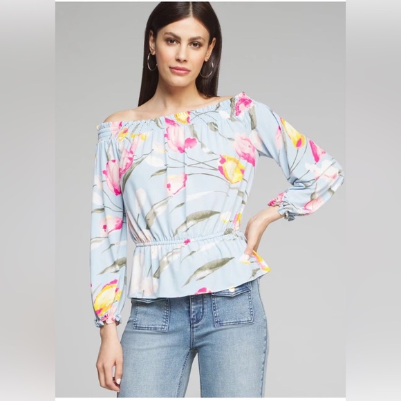 NWT WHBM off the shoulder, ruffle peplum peplum - Picture 1 of 5